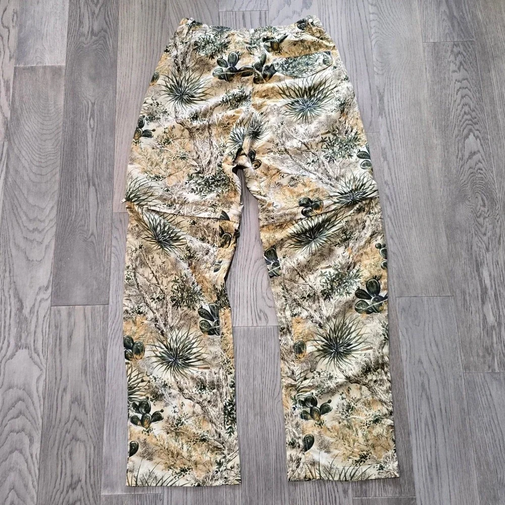 GameGuard Desert Camo Convertible Zip Off Cargo Pants Mens Small Cactus Print